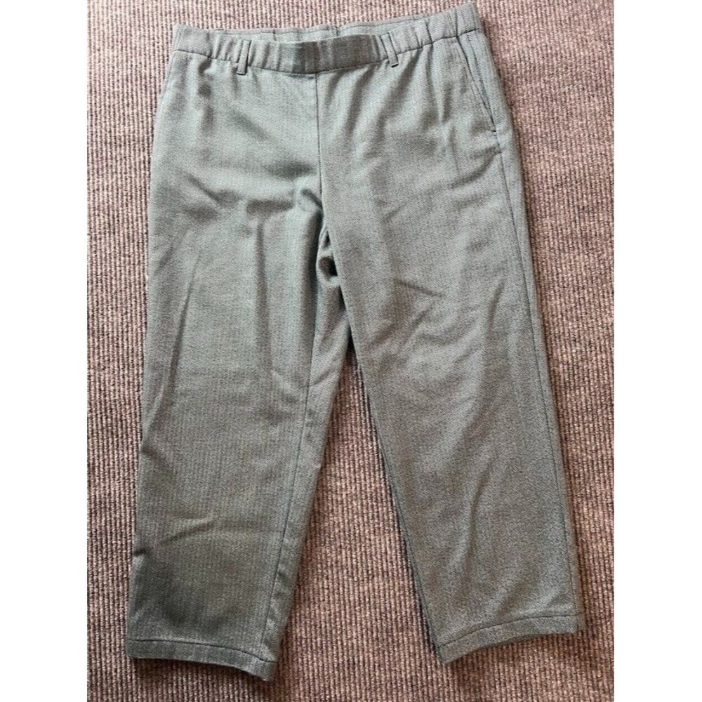 J.Jill Women's Gray Capri Pants Cropped Elastic Waist Pull On Knit Slacks Size L